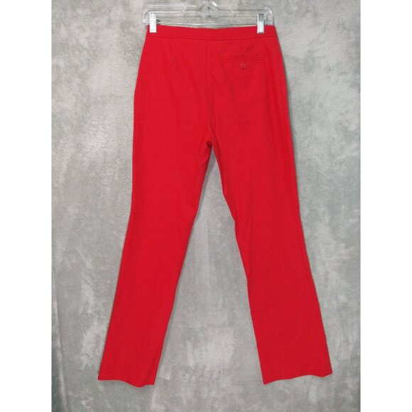 Ralph Lauren Pants Womens 8 Red Flared Leg Mid Rise Stretch Trouser Career - Picture 2 of 8